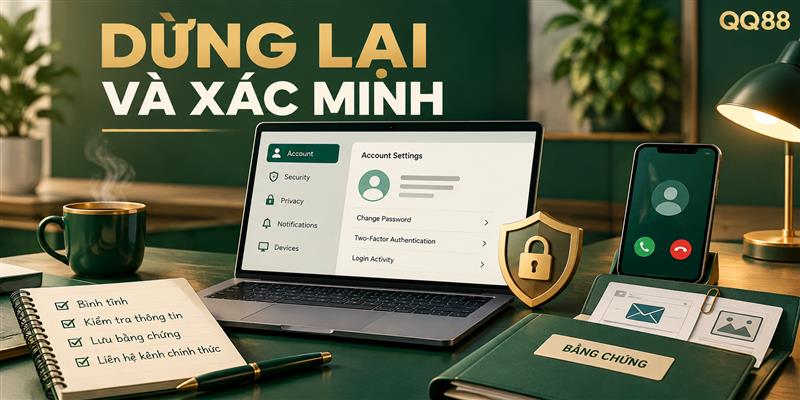 Minh hoạ dừng thao tác và lưu bằng chứng khi nghi ngờ lừa đảo